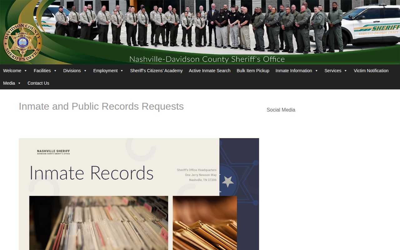 Davidson County released inmate mugshot records routing